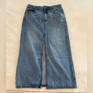 Free People Denim Maxi Skirt light wash